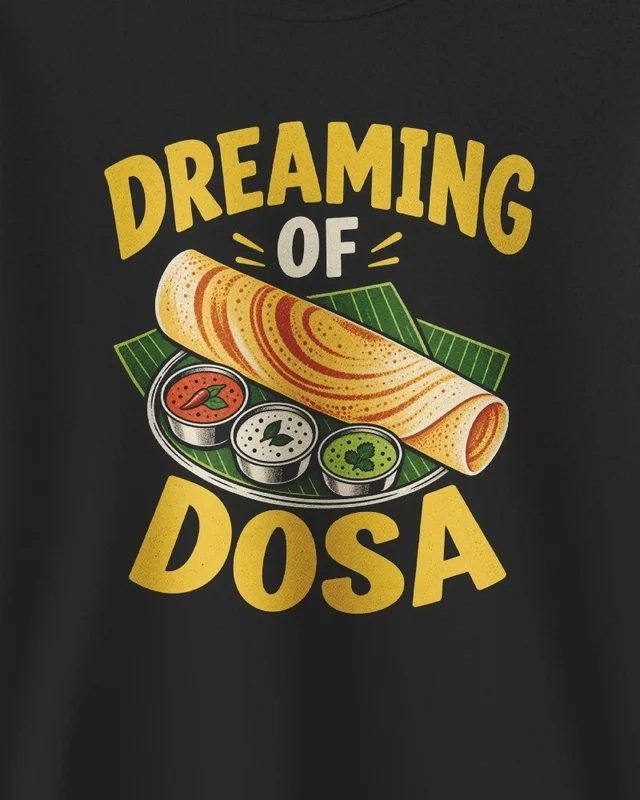 Dreaming of Dosa Sweatshirt in Black — design detail