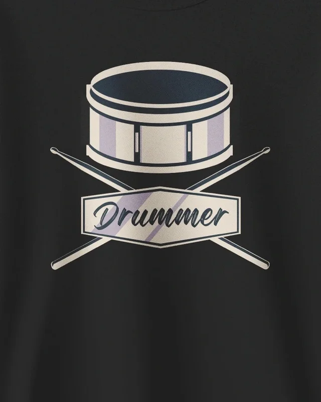 Drummer Sweatshirt in Black — design detail