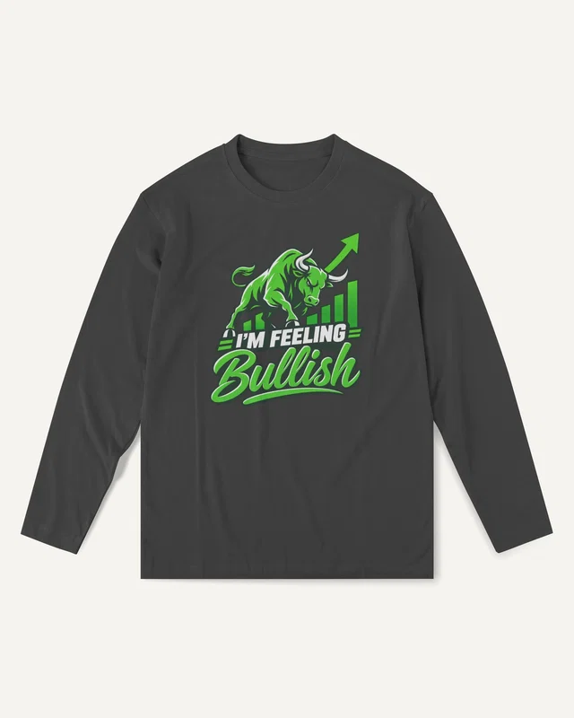 I'm Feeling Bullish Long-Sleeve T-Shirt in Black — front