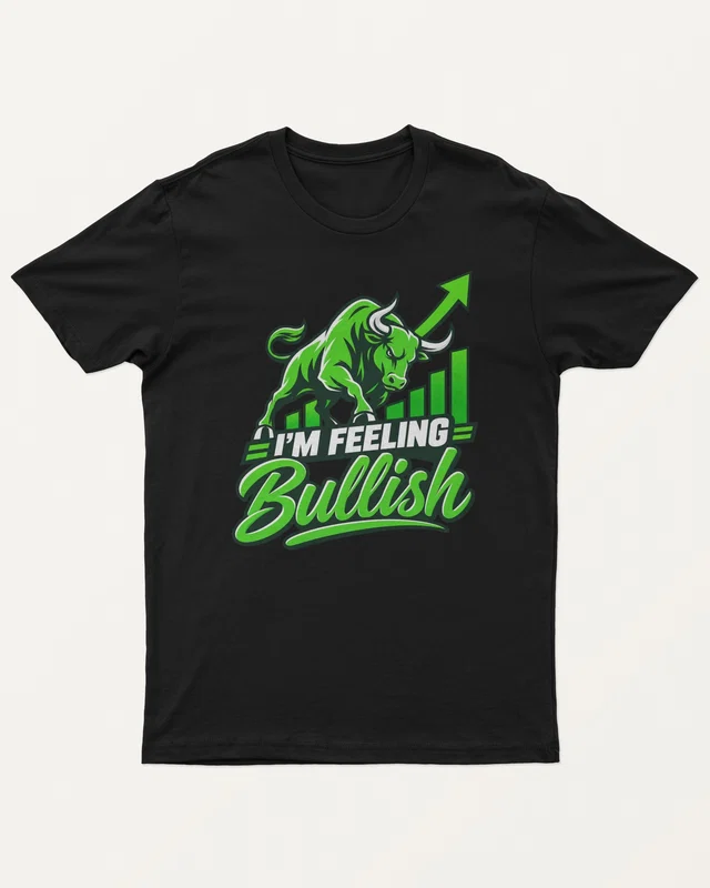 I'm Feeling Bullish Regular T-Shirt in Black — front
