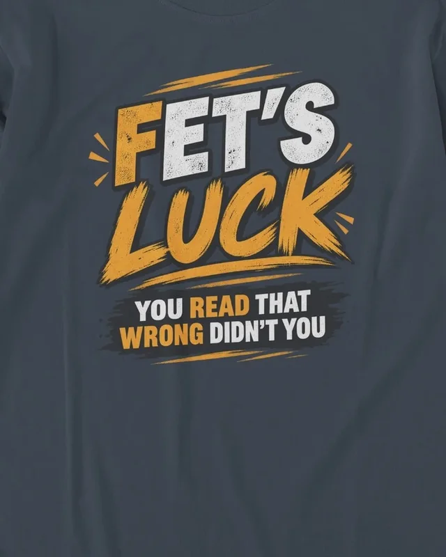 Fet's Luck Long-Sleeve T-Shirt in Navy Blue — design detail