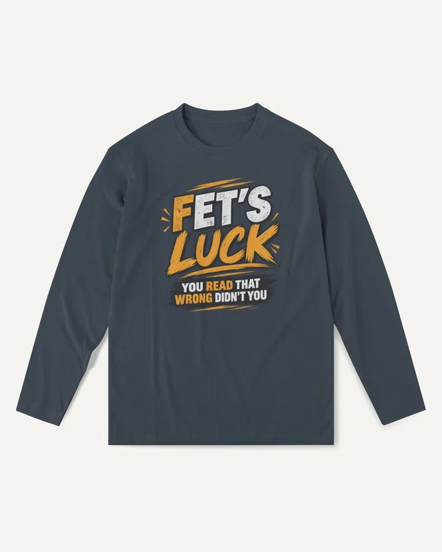 Fet's Luck Long-Sleeve T-Shirt in Navy Blue — front