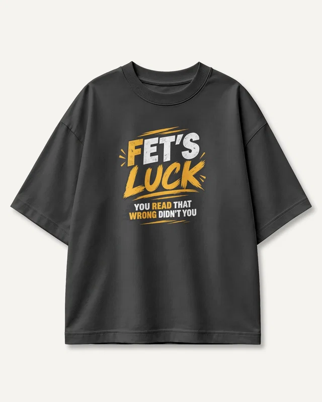 Fet's Luck Oversized T-Shirt in Black — front