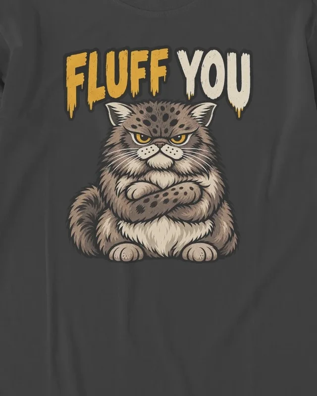 Fluff You Long-Sleeve T-Shirt in Black — design detail