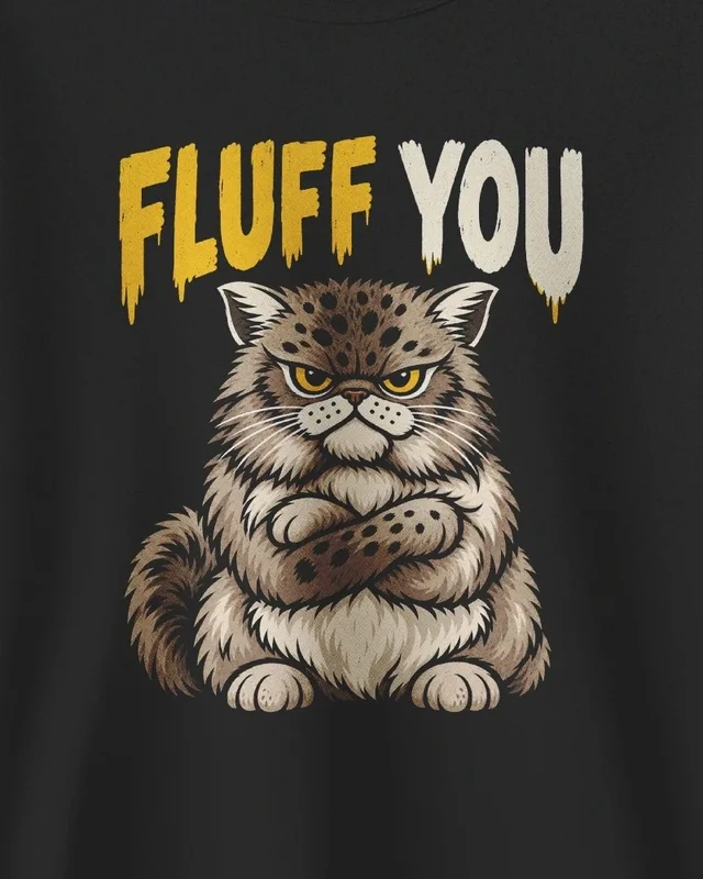 Fluff You Sweatshirt in Black — design detail