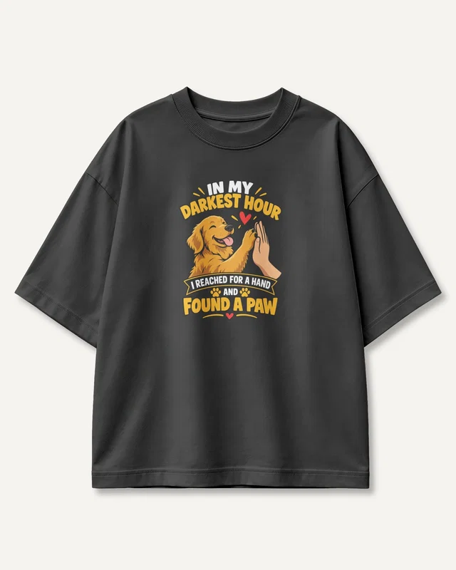 Found a Paw Oversized T-Shirt in Black — front