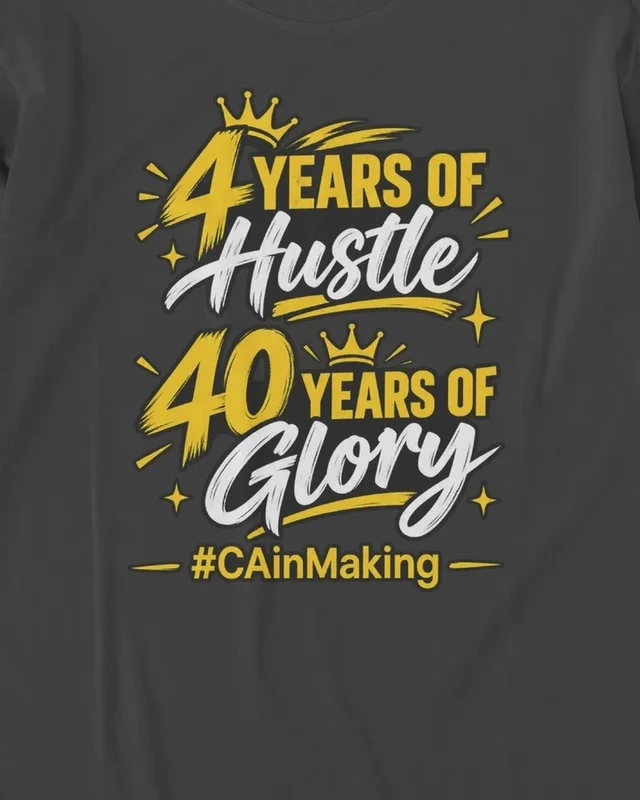 Four Years of Hustle Forty Years of Glory Long-Sleeve T-Shirt in Black — design detail