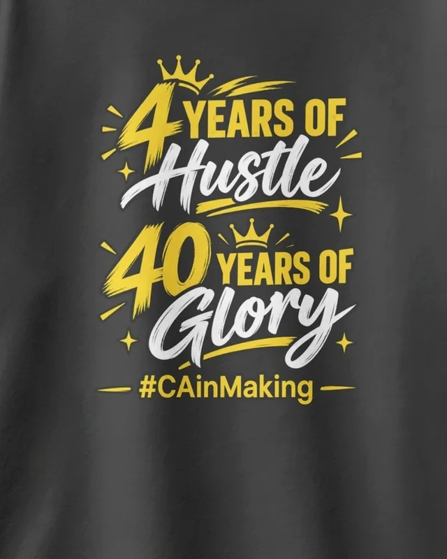Four Years of Hustle Forty Years of Glory Oversized T-Shirt in Black — design detail