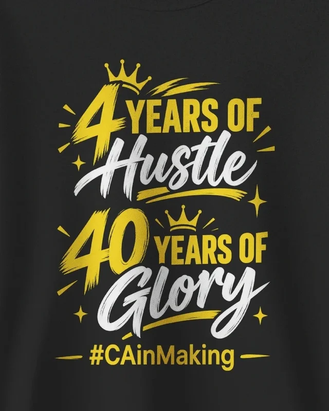 Four Years of Hustle Forty Years of Glory Sweatshirt in Black — design detail