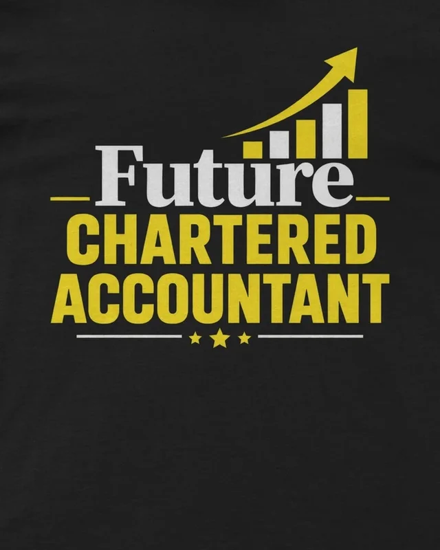 Future Chartered Accountant Regular T-Shirt in Black — design detail