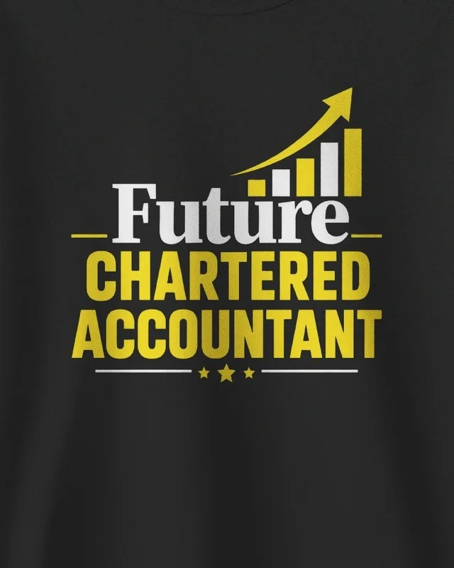 Future Chartered Accountant Sweatshirt in Black — design detail