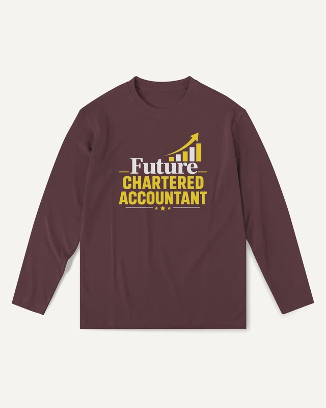 Future Chartered Accountant Long-Sleeve T-Shirt in Maroon — front