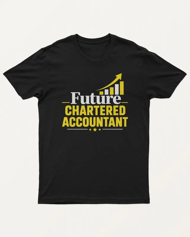 Future Chartered Accountant Regular T-Shirt in Black — front