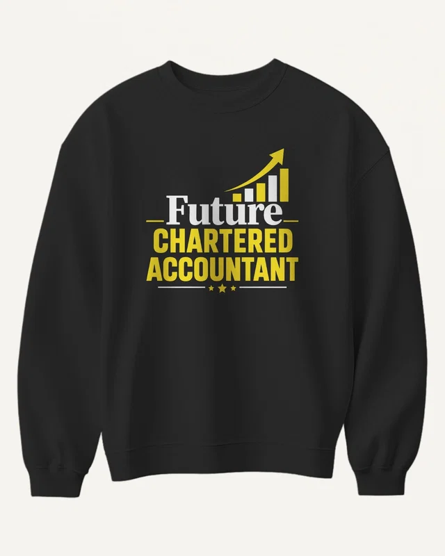 Future Chartered Accountant Sweatshirt in Black — front