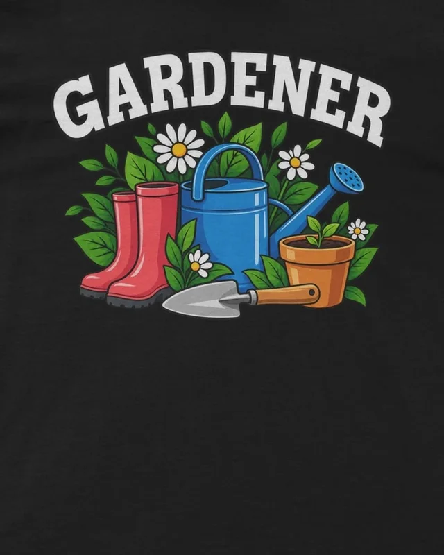 Gardener Regular T-Shirt in Black — design detail