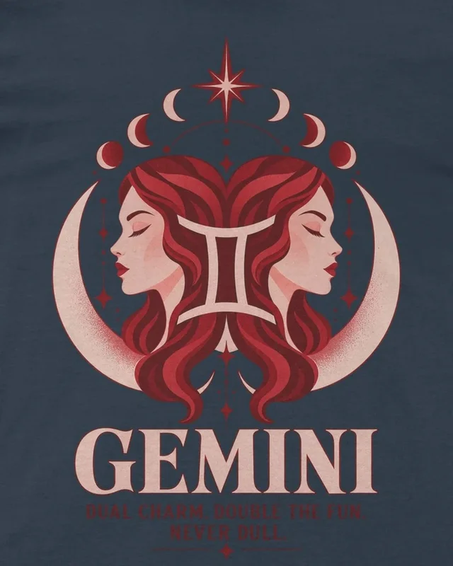 Gemini Regular T-Shirt in Navy Blue — design detail
