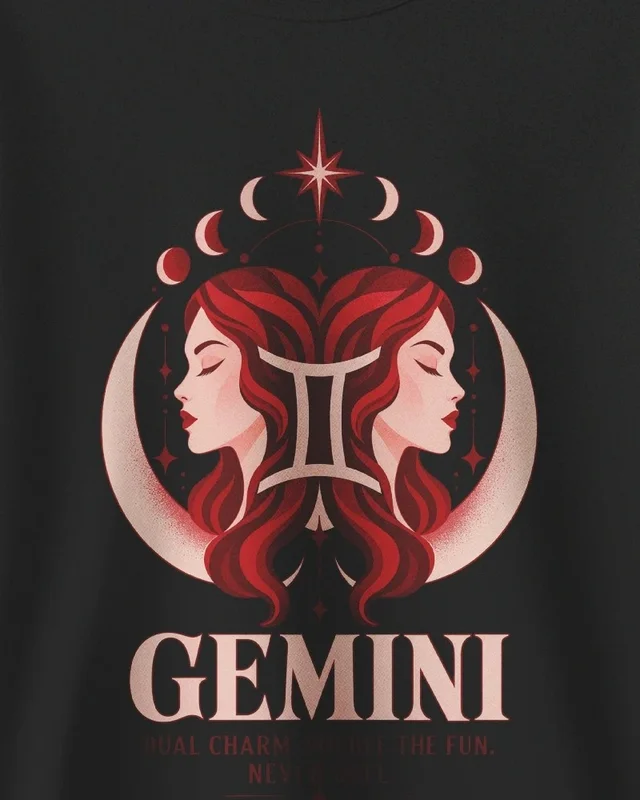 Gemini Sweatshirt in Black — design detail