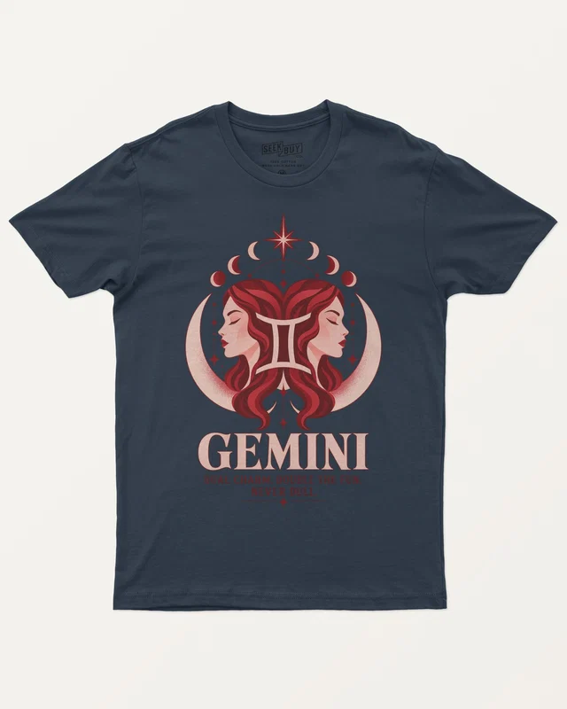 Gemini Regular T-Shirt in Navy Blue — front
