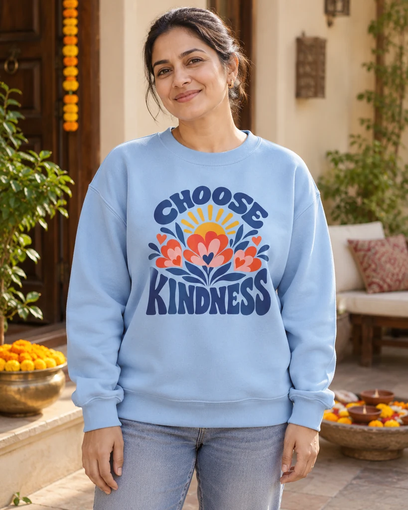 Choose Kindness Sweatshirt in Baby Blue — Festival Gifts