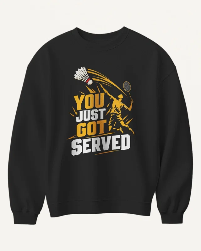 You Just Got Served Sweatshirt in Black — front