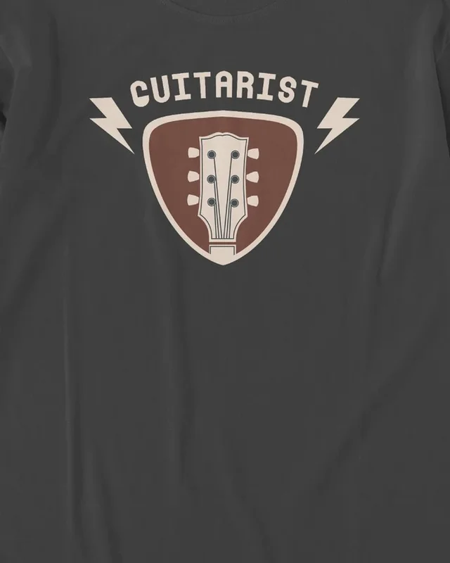 Guitarist Long-Sleeve T-Shirt in Black — design detail