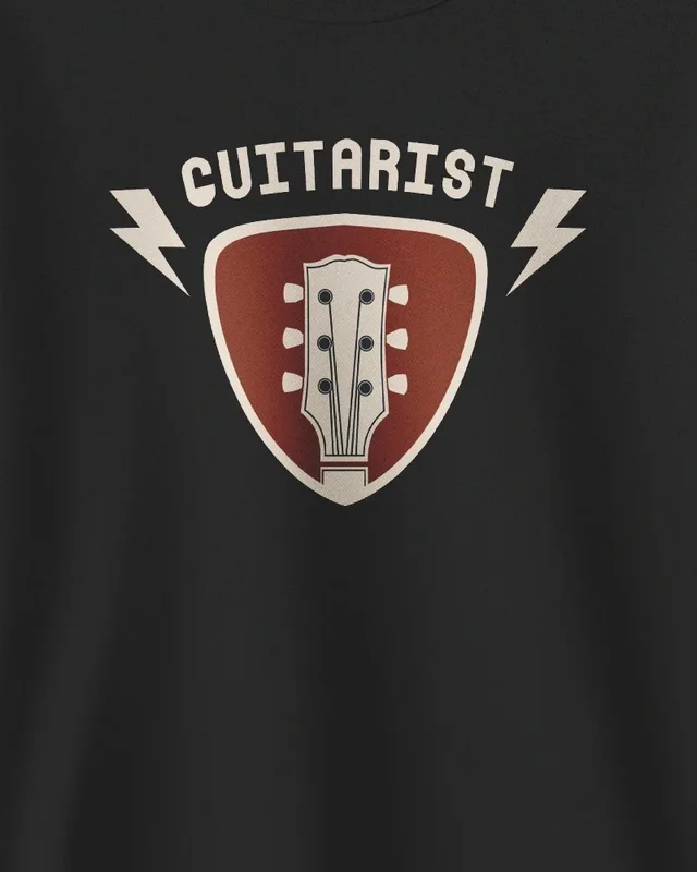 Guitarist Sweatshirt in Black — design detail