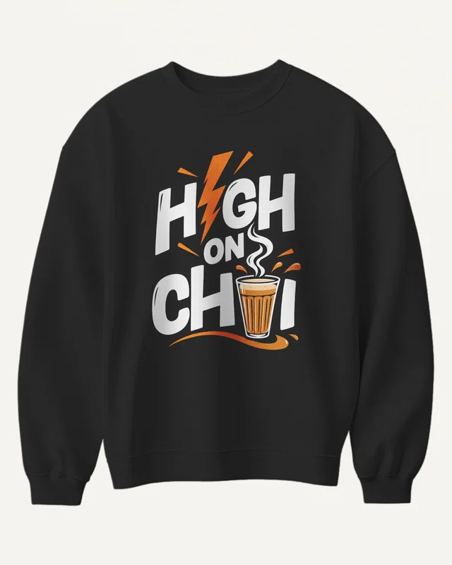 High on Chai Sweatshirt in Black — front