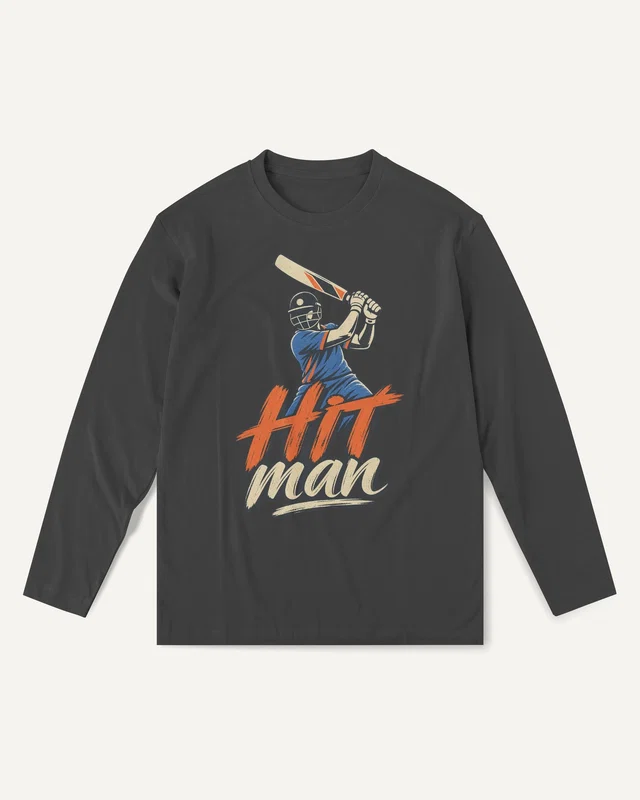 Hitman Cricket Long-Sleeve T-Shirt in Black — front