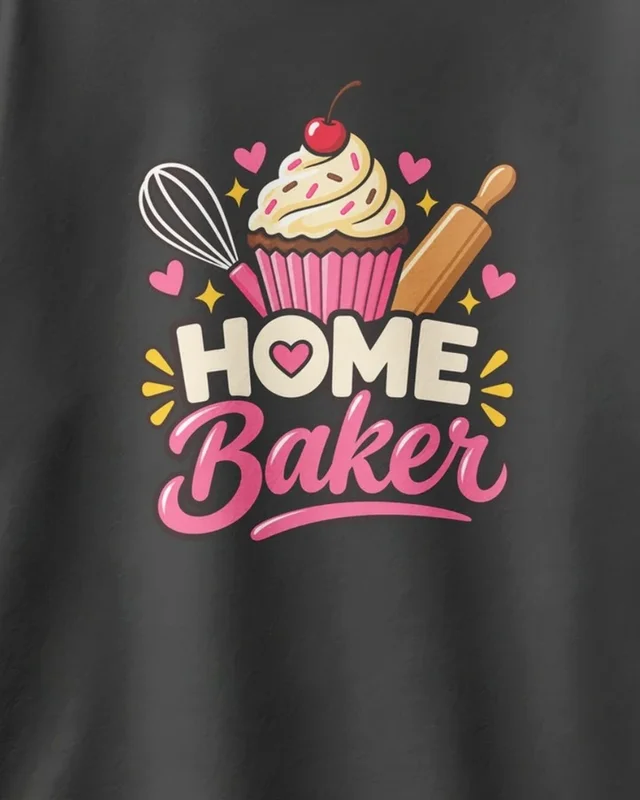 Home Baker Oversized T-Shirt in Black — design detail
