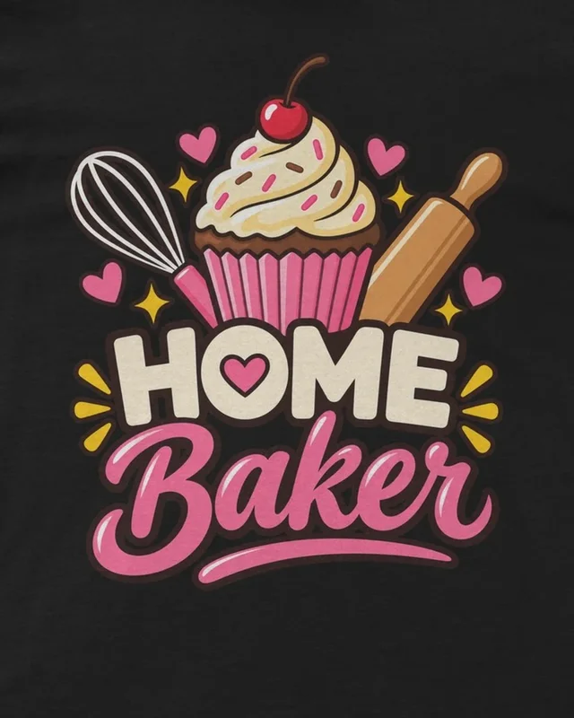 Home Baker Regular T-Shirt in Black — design detail