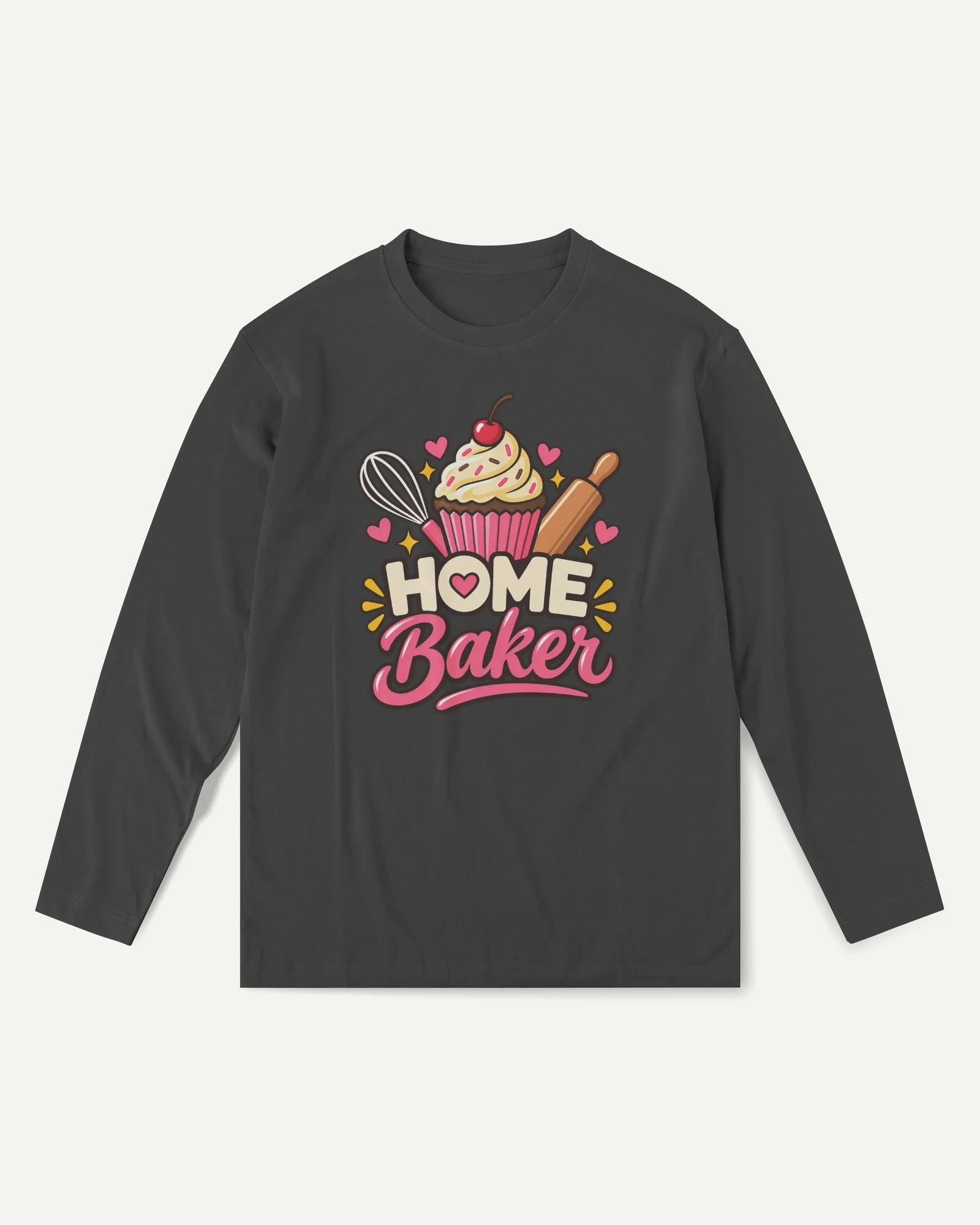 Home Baker Long-Sleeve T-Shirt in Black — front Home Baker Long-Sleeve T-Shirt in Black — front