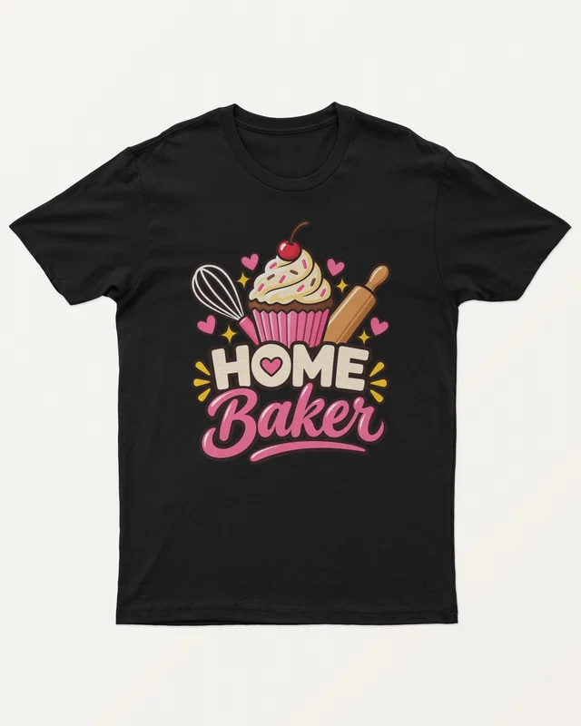 Home Baker Regular T-Shirt in Black — front