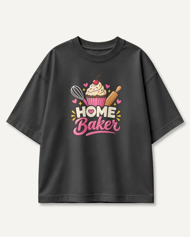 Home Baker Oversized T-Shirt in Black — front