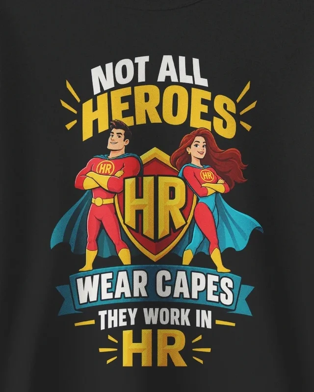 HR Workplace Heroes Sweatshirt in Black — design detail