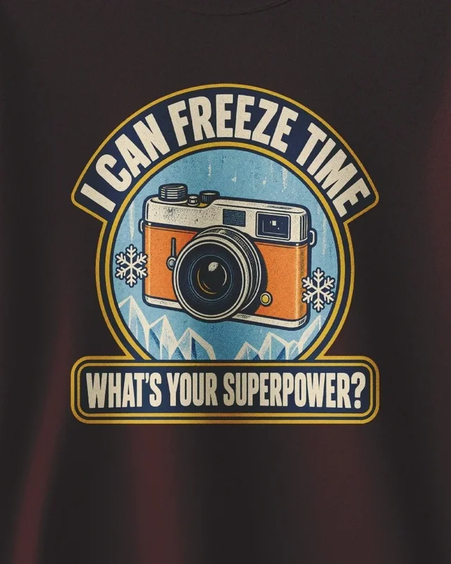 I Can Freeze Time Sweatshirt in Maroon — design detail