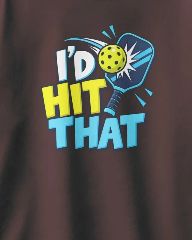 I'd Hit That Pickleball Oversized T-Shirt in Maroon — design detail