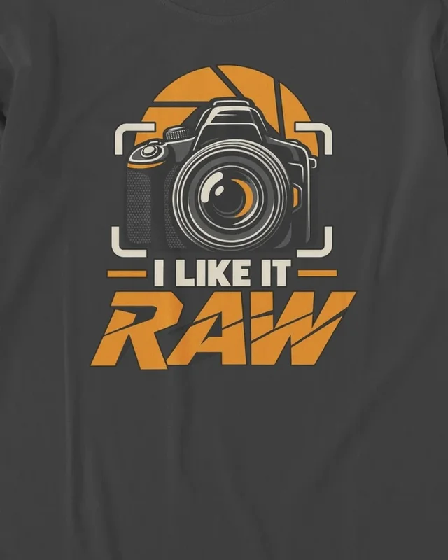 I Like It Raw Long-Sleeve T-Shirt in Black — design detail