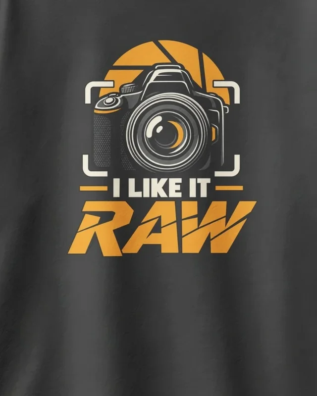 I Like It Raw Oversized T-Shirt in Black — design detail