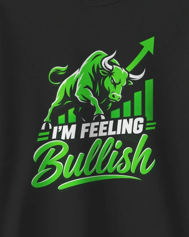 I'm Feeling Bullish Sweatshirt in Black — design detail