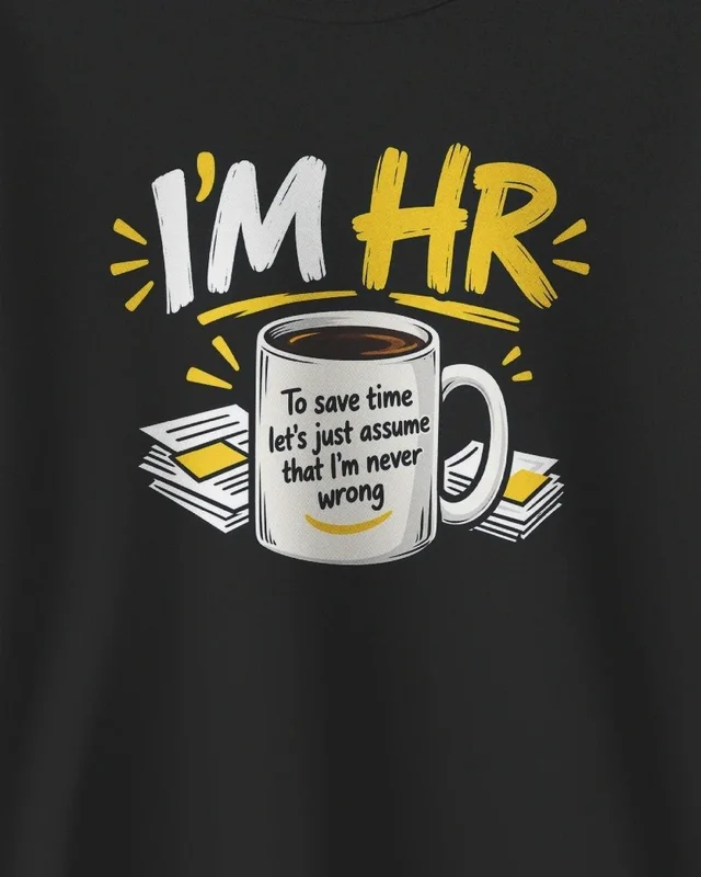 I'm HR Sweatshirt in Black — design detail