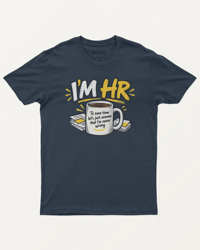 I'm HR Regular T-Shirt in Navy Blue — front