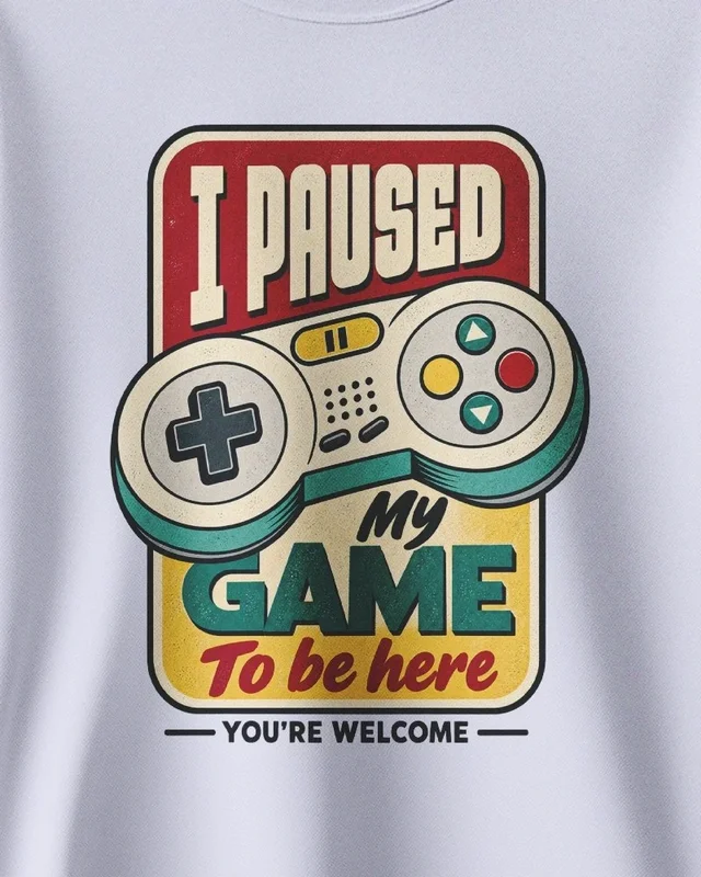I Paused My Game to Be Here Sweatshirt in Lavender — design detail