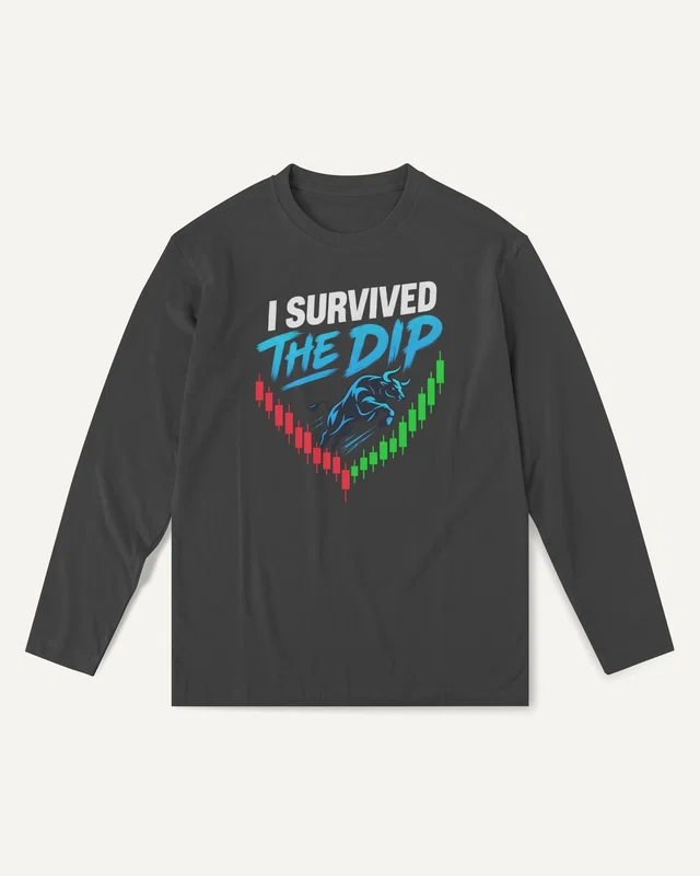 I Survived the Dip Long-Sleeve T-Shirt in Black — front