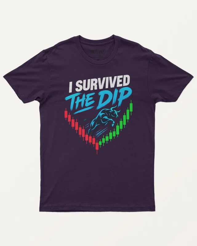 I Survived the Dip Regular T-Shirt in Purple — front