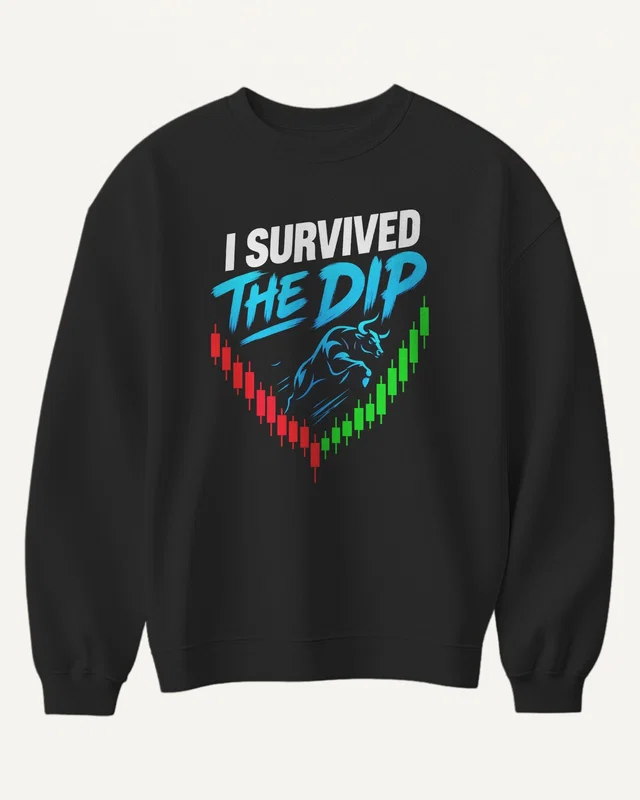 I Survived the Dip Sweatshirt in Black — front