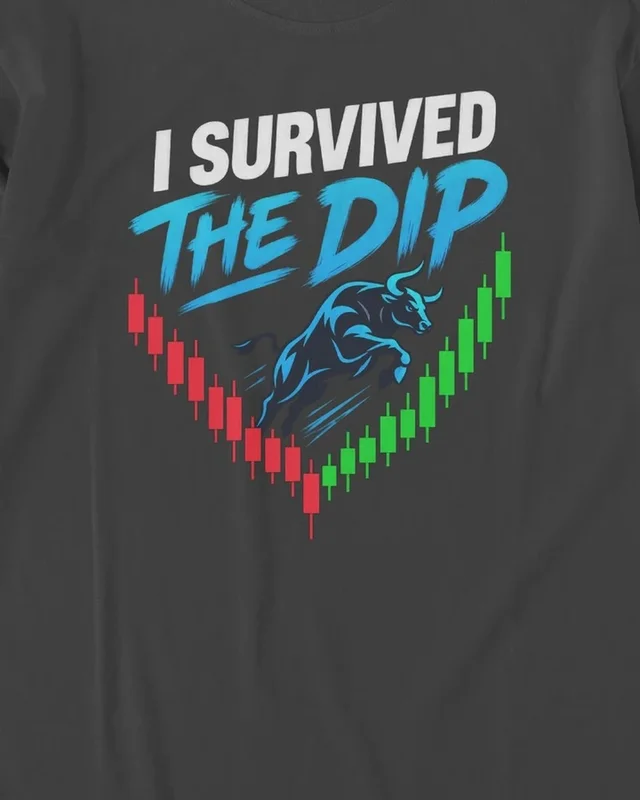 I Survived the Dip Long-Sleeve T-Shirt in Black — design detail