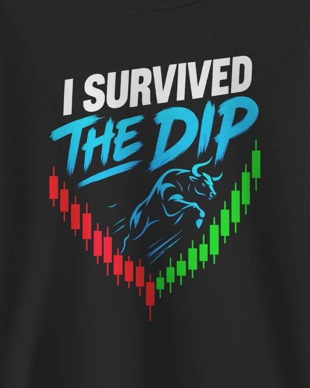 I Survived the Dip Sweatshirt in Black — design detail