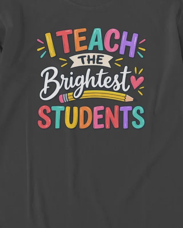 I Teach the Brightest Students Long-Sleeve T-Shirt in Black — design detail