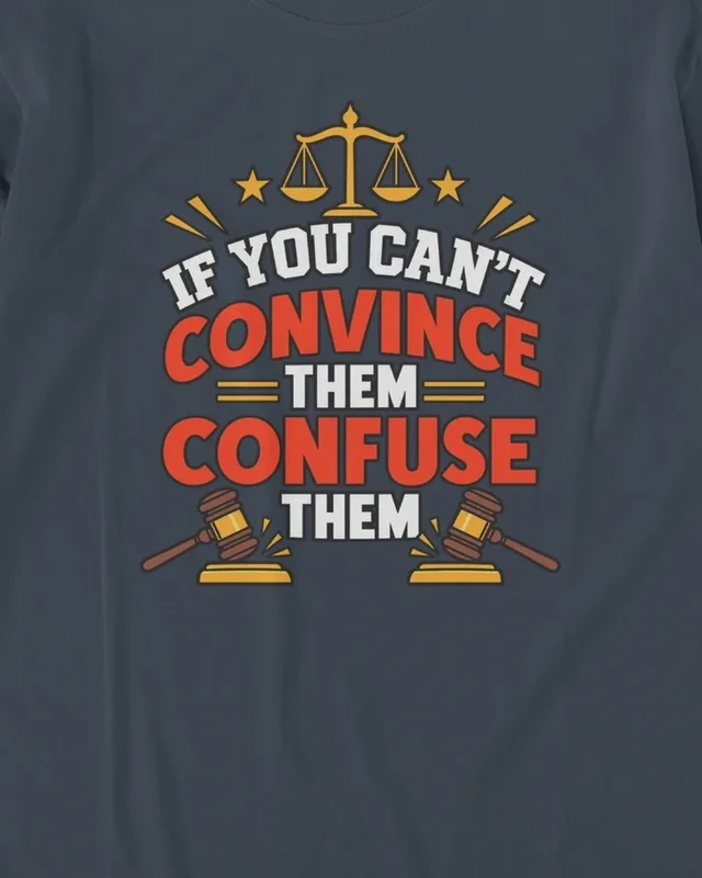 If You Can't Convince Them Confuse Them Long-Sleeve T-Shirt in Navy Blue — design detail