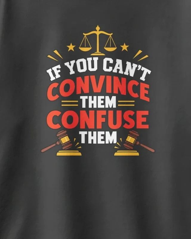 If You Can't Convince Them Confuse Them Oversized T-Shirt in Black — design detail